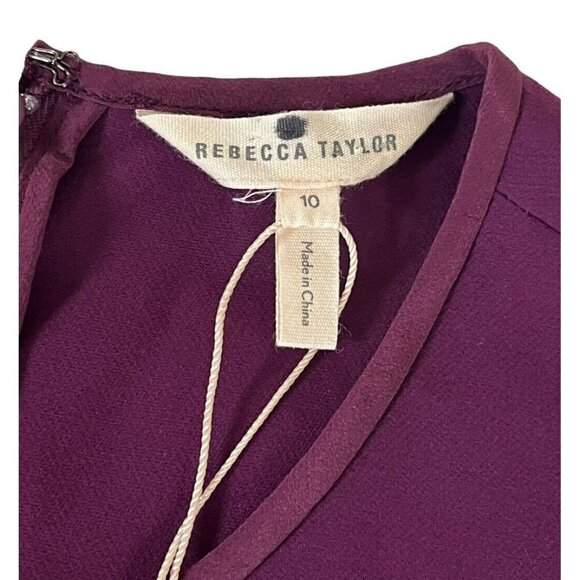 Rebecca Taylor Womans 10 Sleeveless Suiting Circle Dress Sugar Beet Purple NWT - Picture 5 of 10
